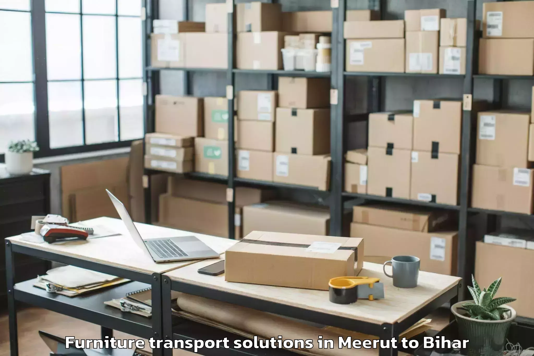 Top Meerut to Panapur Furniture Transport Solutions Available